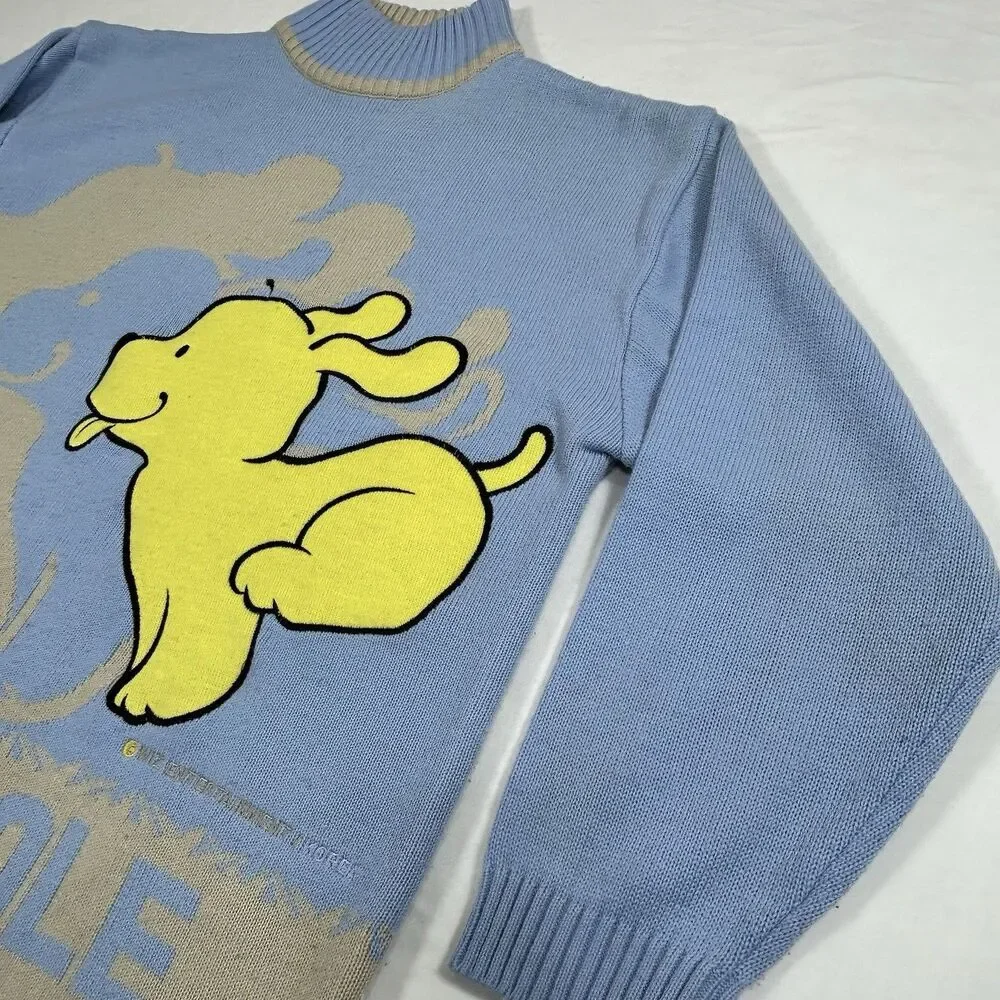 Vintage SouthPole Sweater Mens XL Booby Dog Graphic Hip Hop Knit Pullover Blue